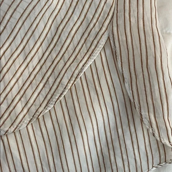 Zara | Semi Sheer |Pinstripe |Collared |Button Down |Wide Cuff |Blouse |Size XXL - Picture 11 of 14